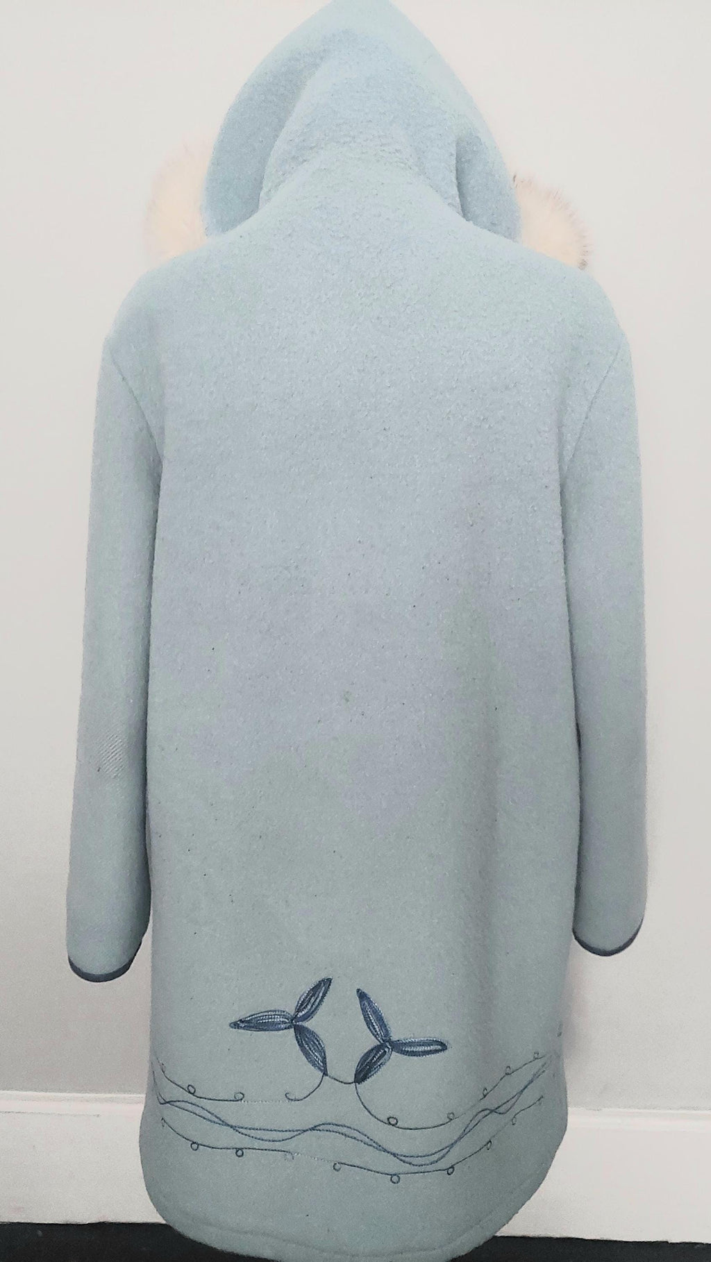 1970s Hudson's Bay Pure Virgin Wool Embroidered Hooded Winter Coat