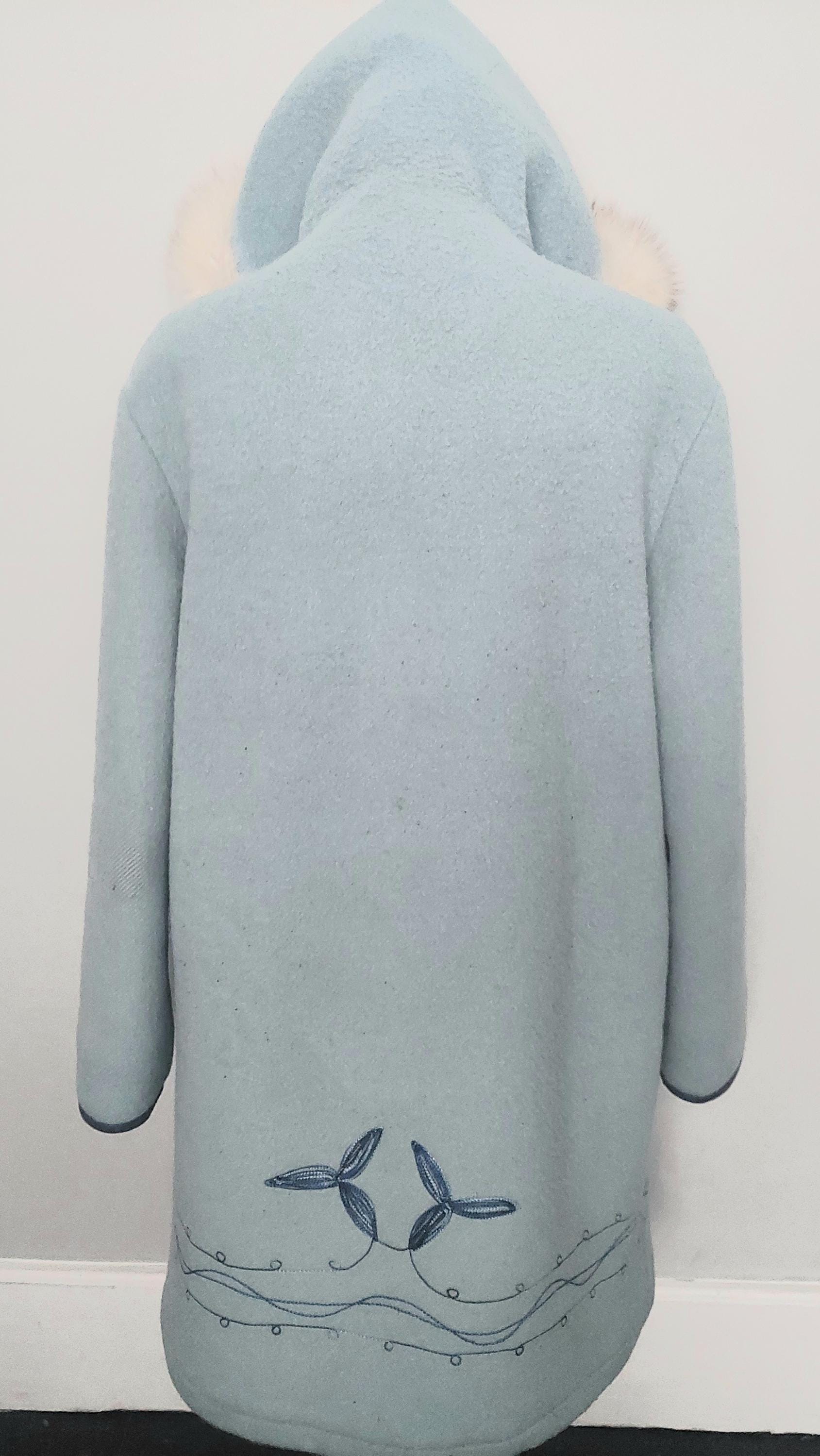 1970s Hudson's Bay Pure Virgin Wool Embroidered Hooded Winter Coat