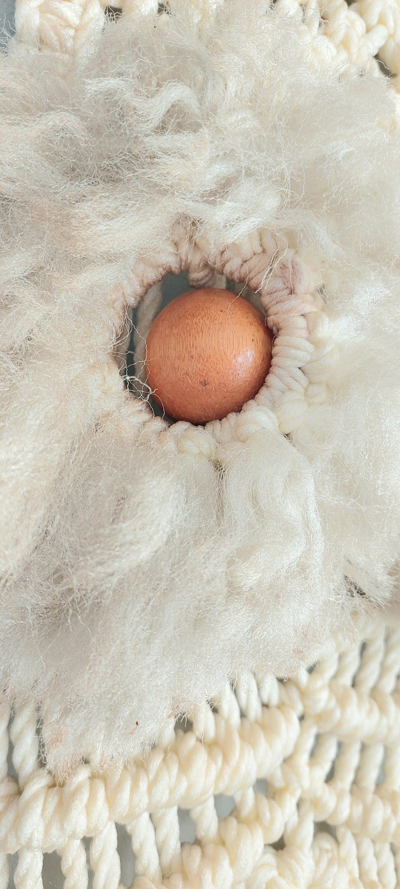 Vintage Handmade Macrame Owl Wall Hanging MCM MId-century Home Decor 1960s Boho Large