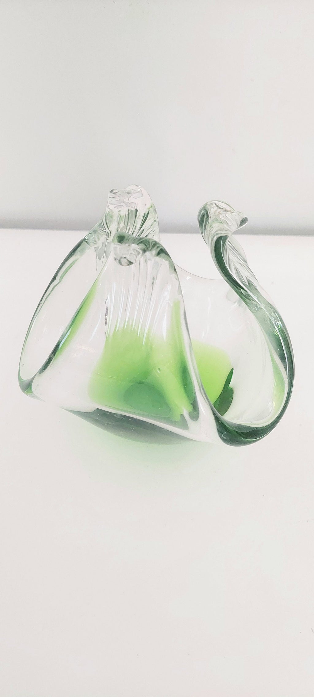 Vintage Mid-Century Italian Murano Blown Art Glass Green 1960s Sculpture