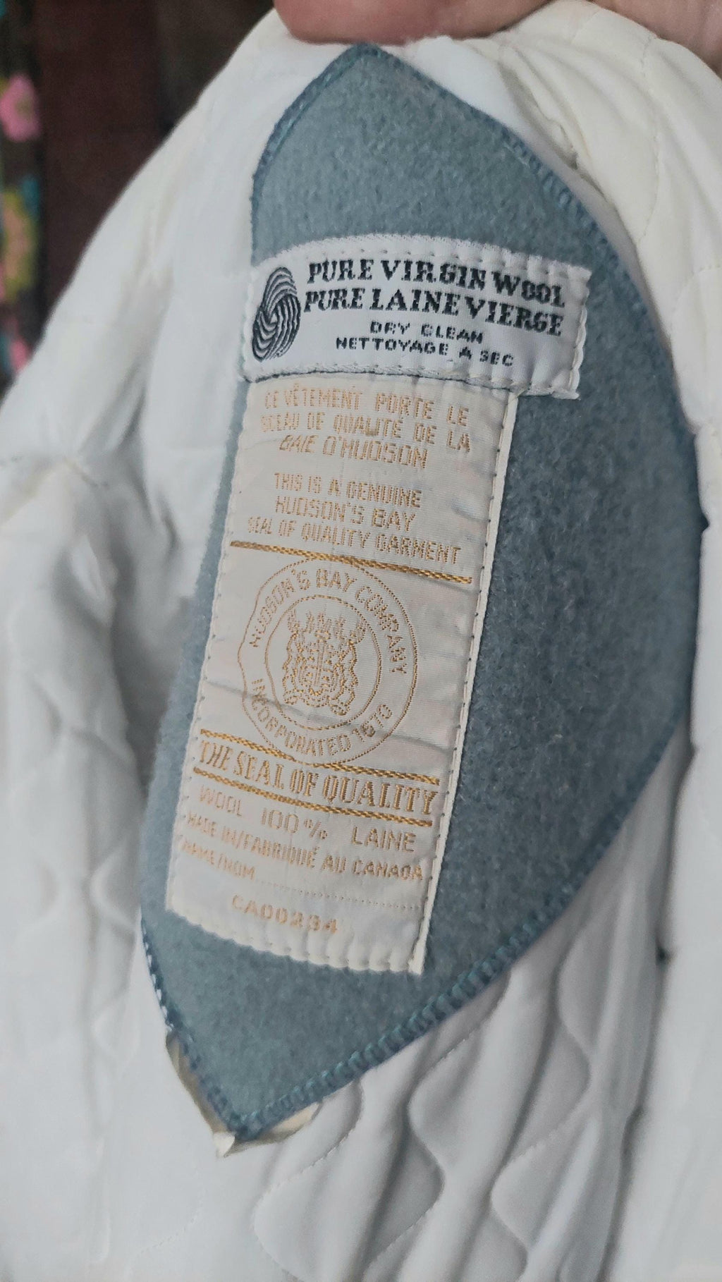 1970s Hudson's Bay Pure Virgin Wool Embroidered Hooded Winter Coat