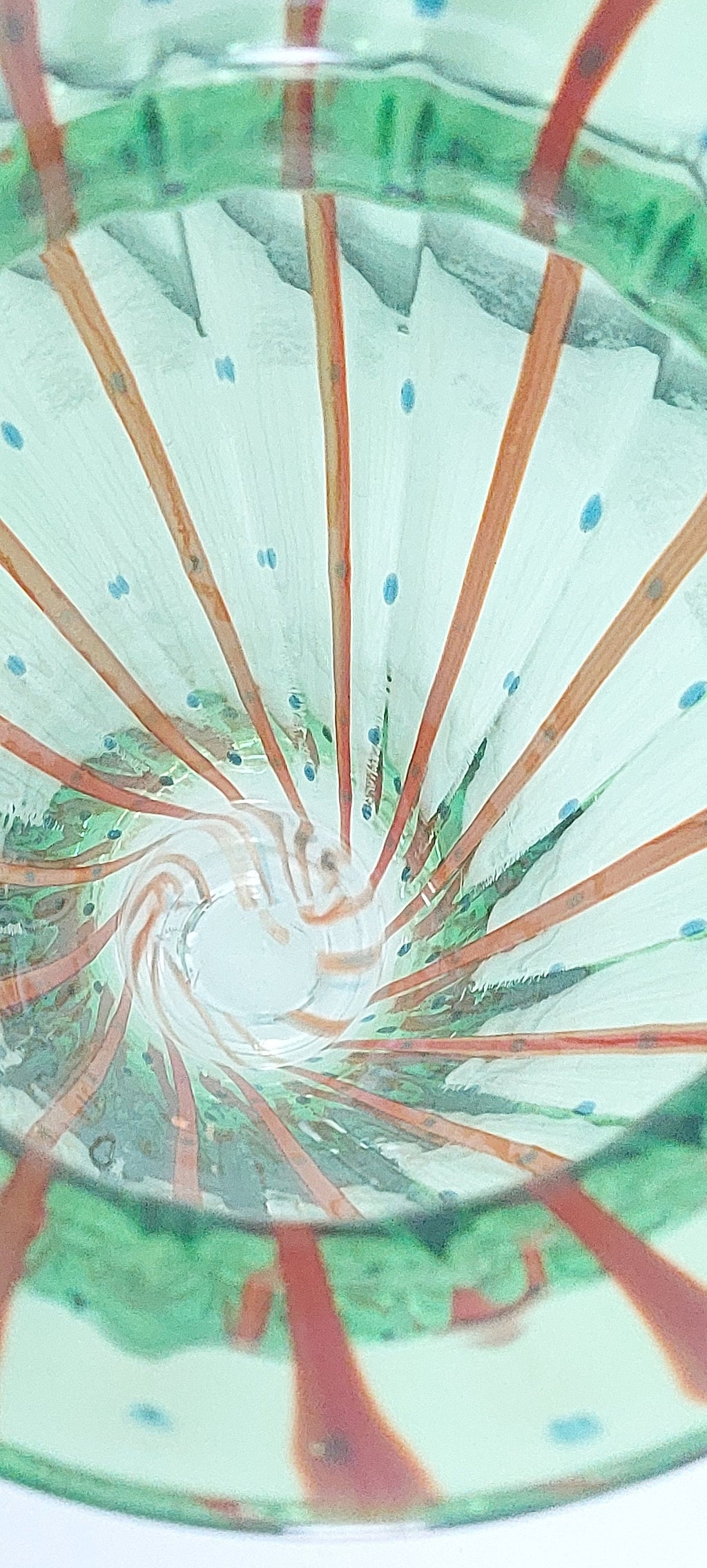 Vintage Mid-century Italian Art Glass Trumpet Ribbon Vase (Murano?)