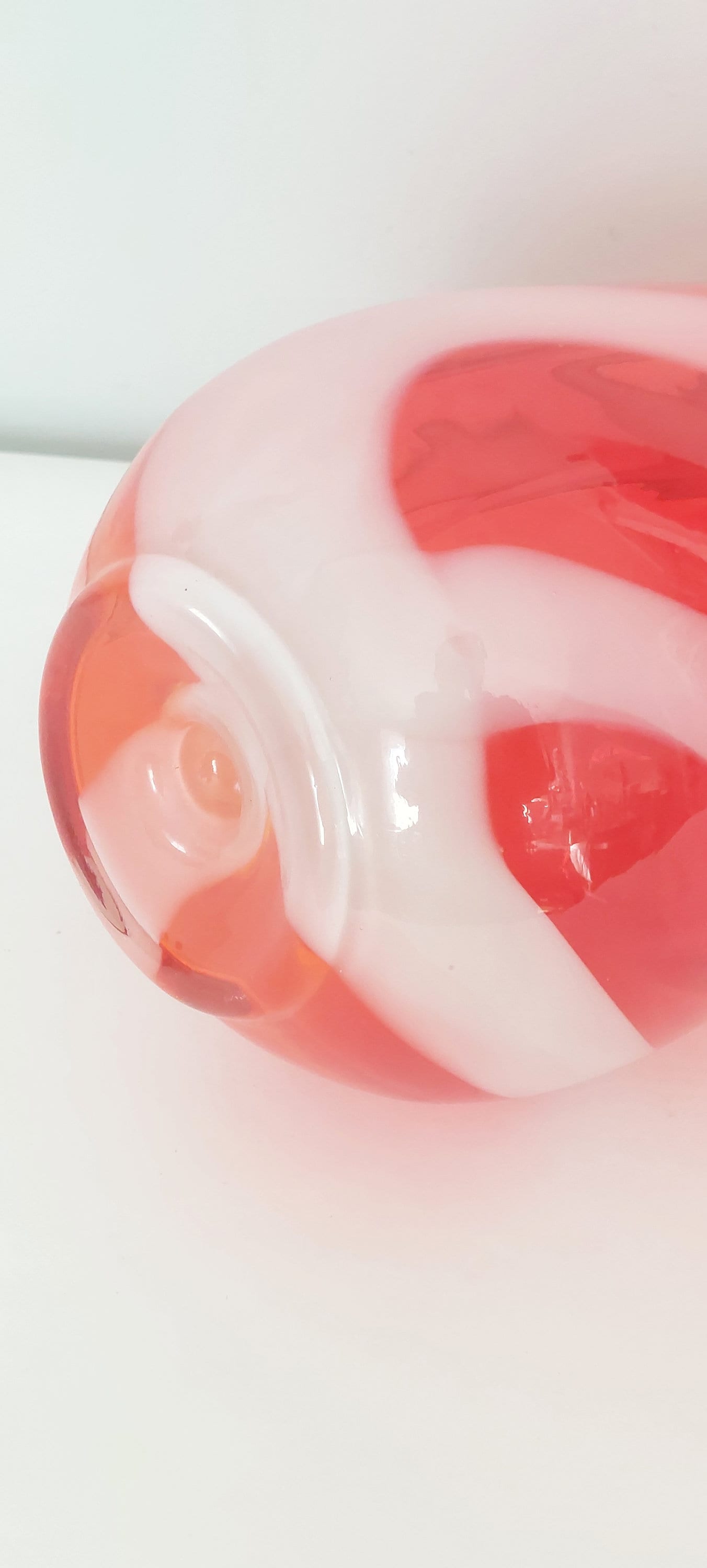 Vintage Candy Cane Striped Art Glass Vase: Italian Empoli MCM Decor