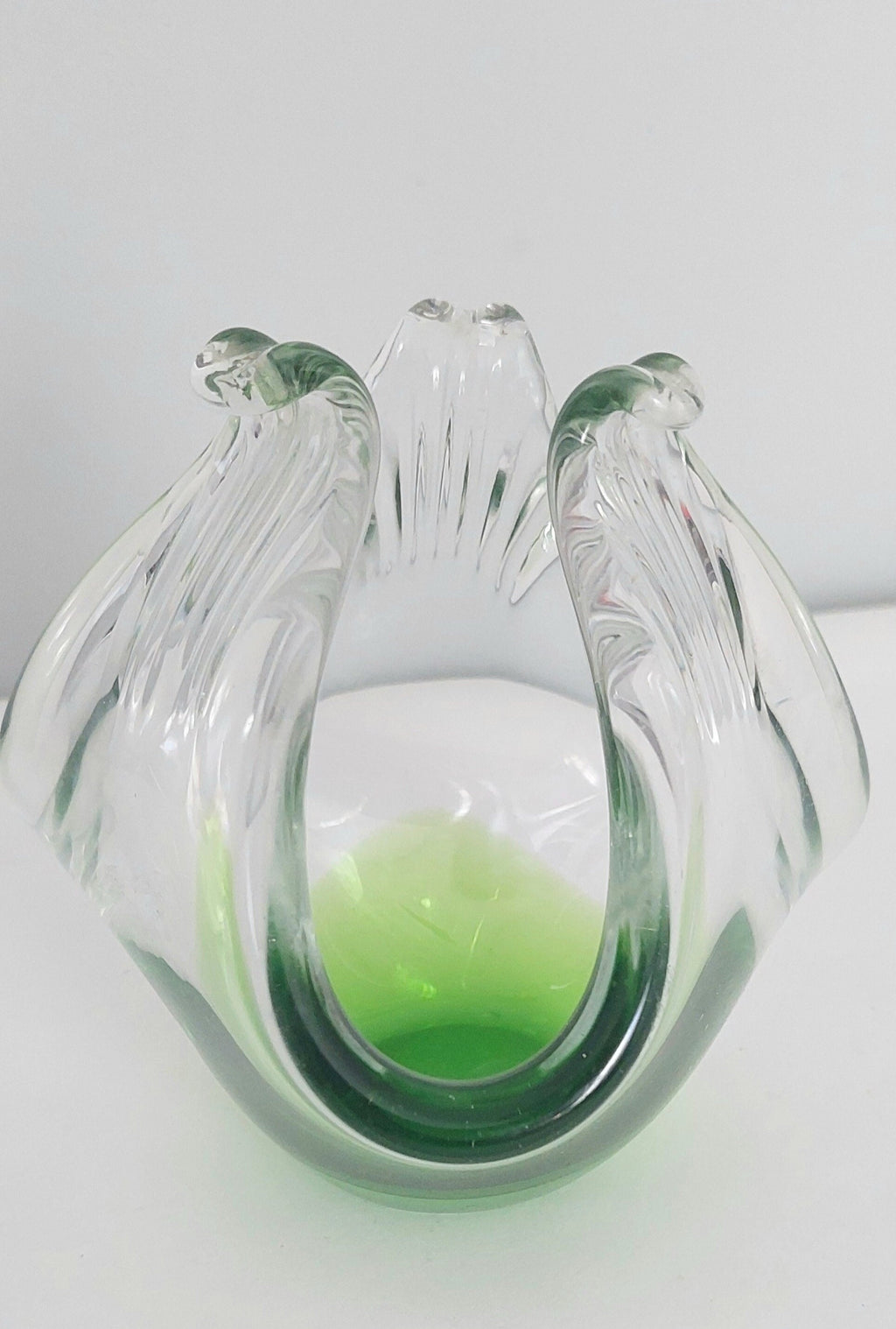 Vintage Mid-Century Italian Murano Blown Art Glass Green 1960s Sculpture