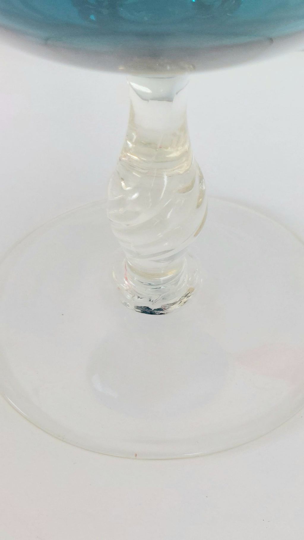 Vintage Mid-Century Empoli? Turquoise Italian Lidded Pedestal Glass Mod Apothecary Candy Jar