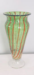 Vintage Mid-century Italian Art Glass Trumpet Ribbon Vase (Murano?)