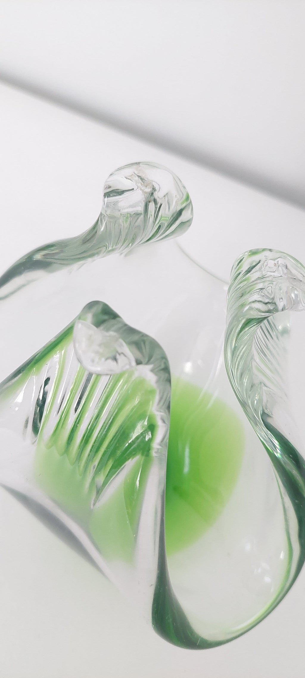 Vintage Mid-Century Italian Murano Blown Art Glass Green 1960s Sculpture