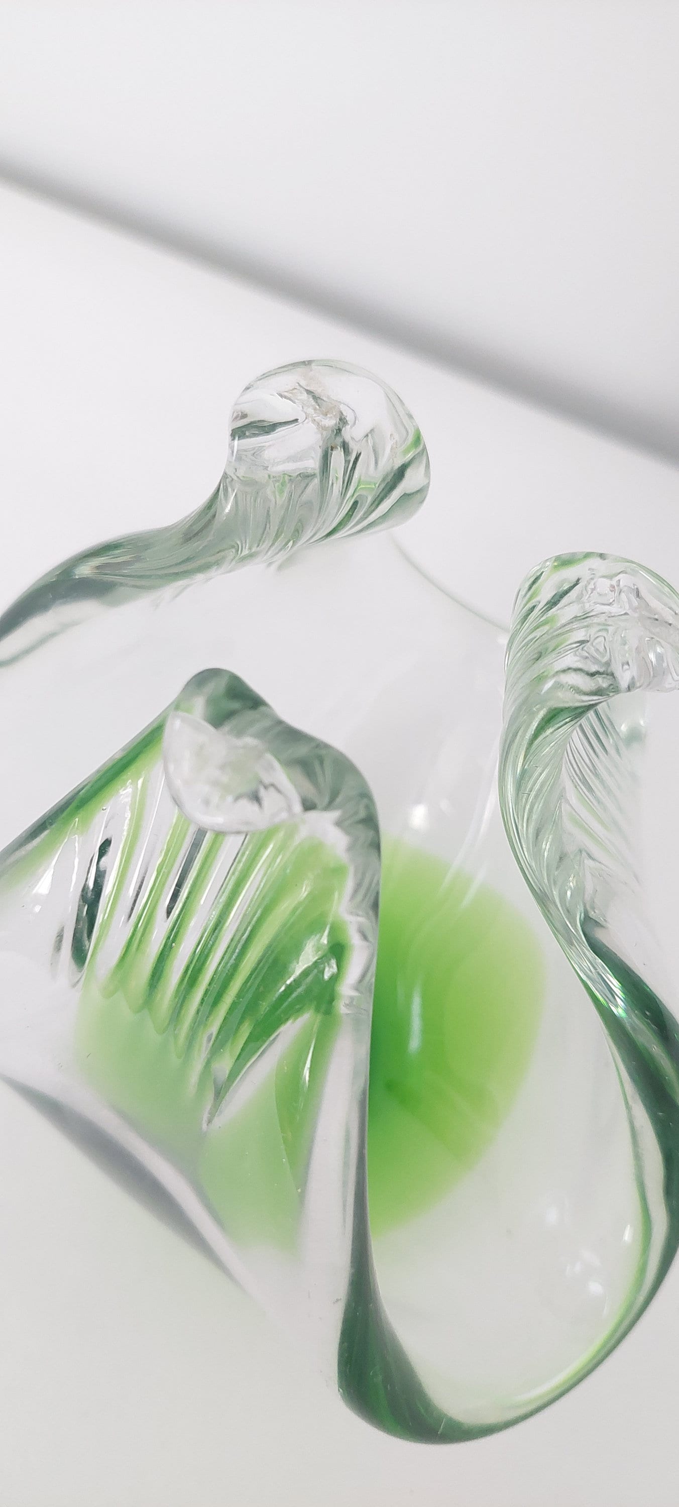 Vintage Mid-Century Italian Murano Blown Art Glass Green 1960s Sculpture