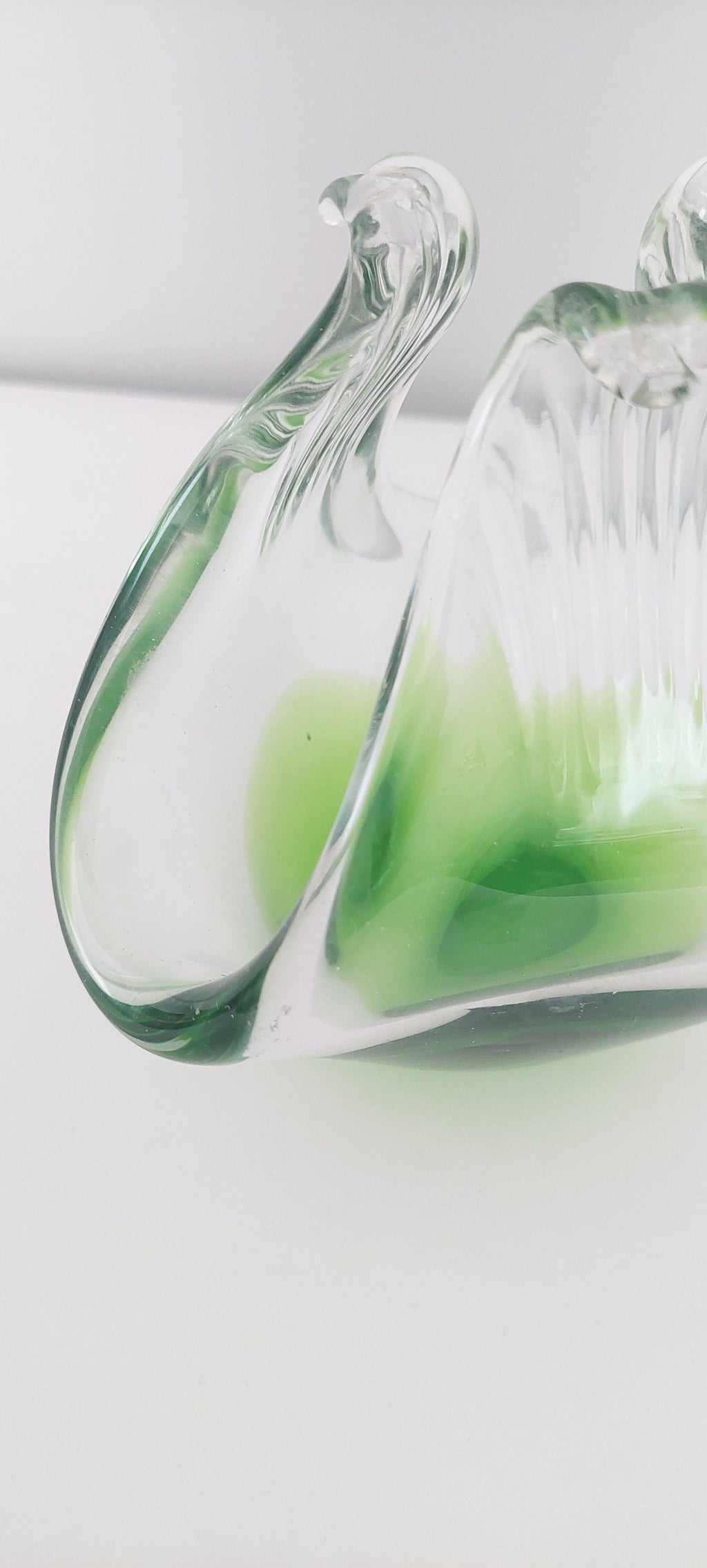 Vintage Mid-Century Italian Murano Blown Art Glass Green 1960s Sculpture