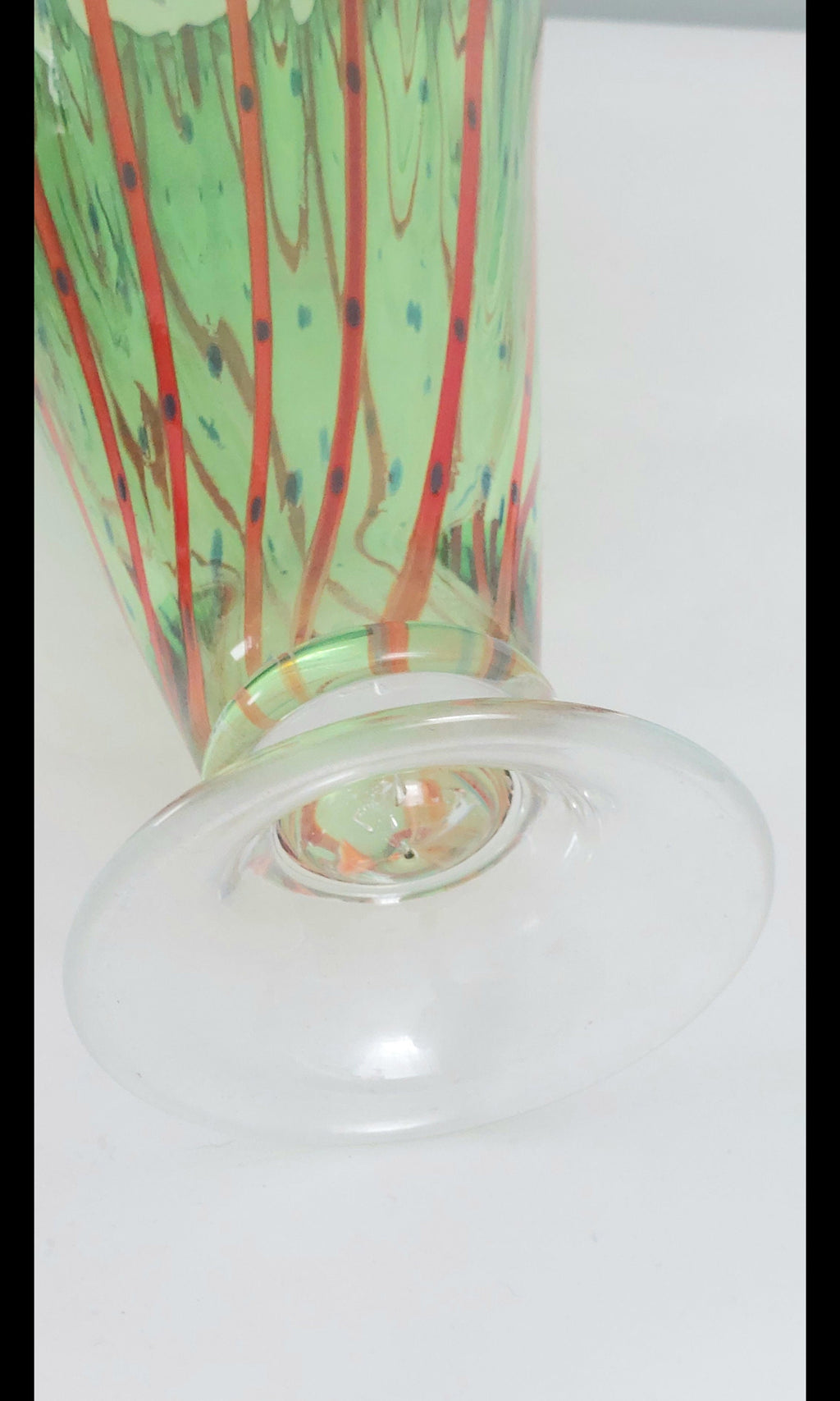 Vintage Mid-century Italian Art Glass Trumpet Ribbon Vase (Murano?)