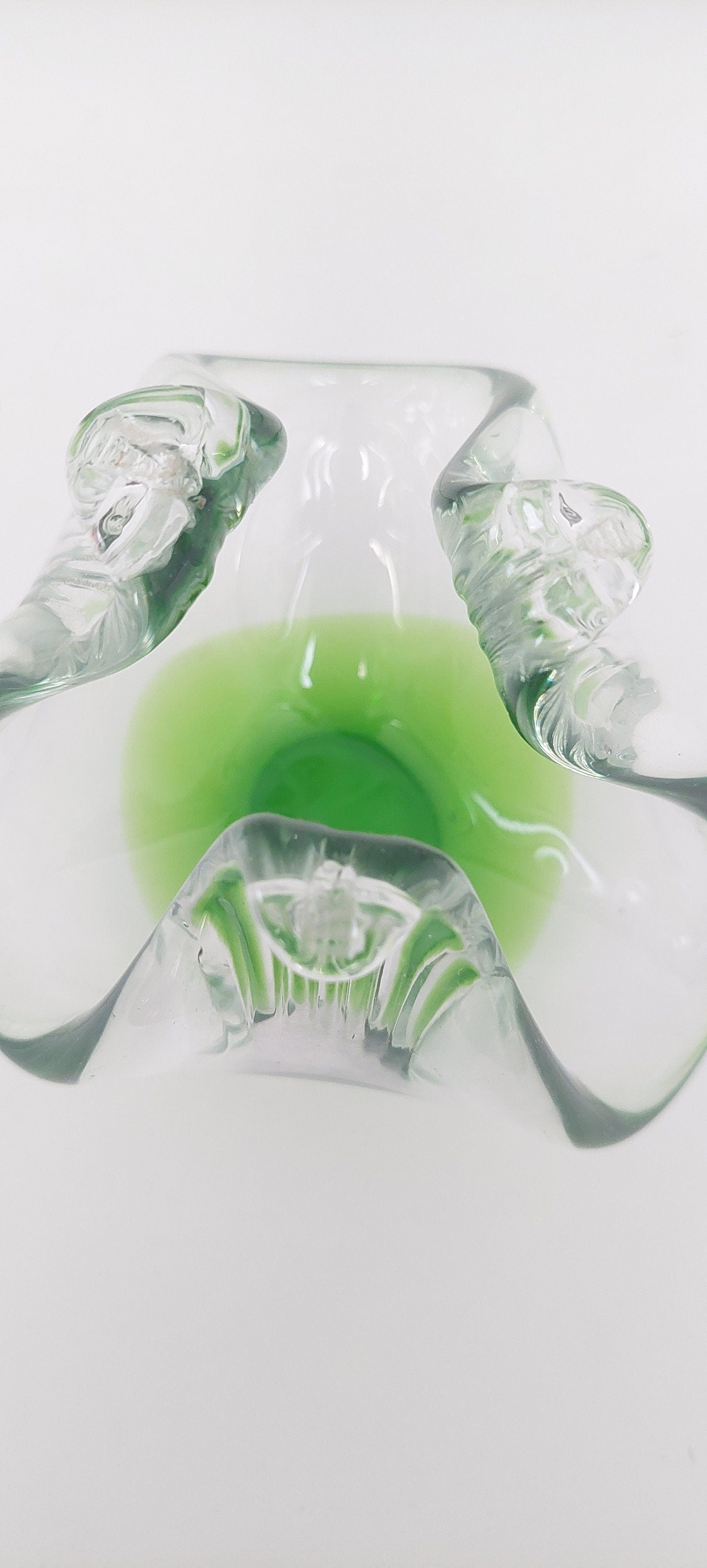 Vintage Mid-Century Italian Murano Blown Art Glass Green 1960s Sculpture