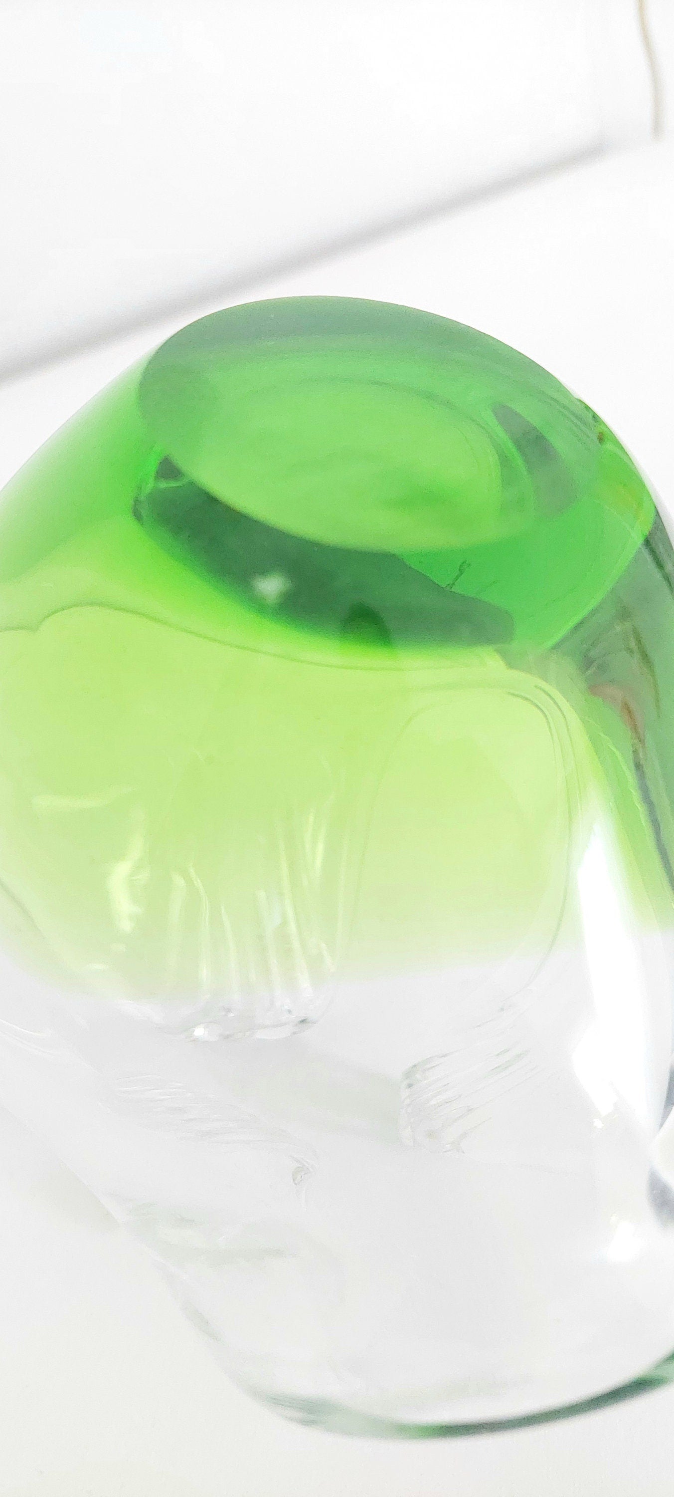 Vintage Mid-Century Italian Murano Blown Art Glass Green 1960s Sculpture