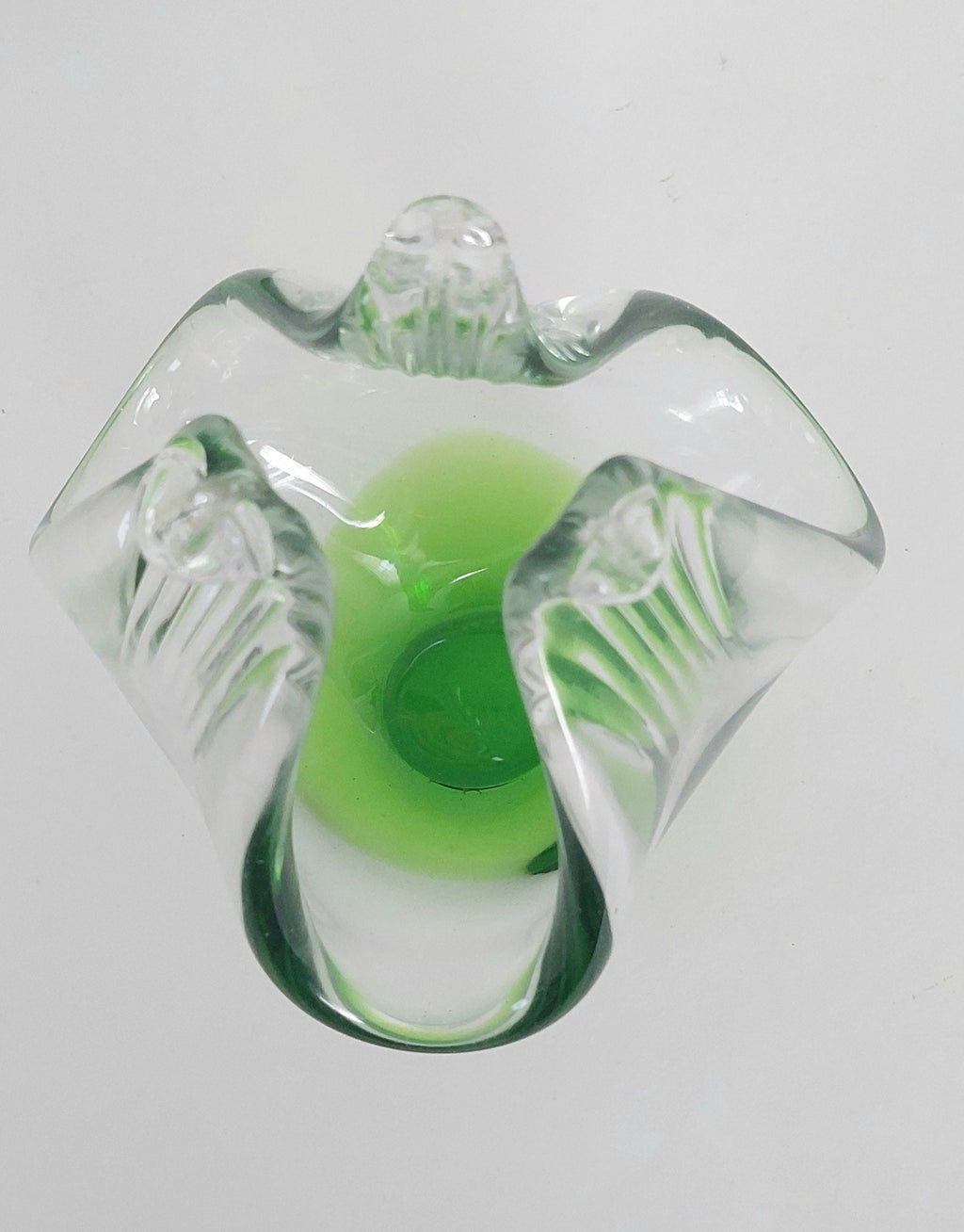 Vintage Mid-Century Italian Murano Blown Art Glass Green 1960s Sculpture