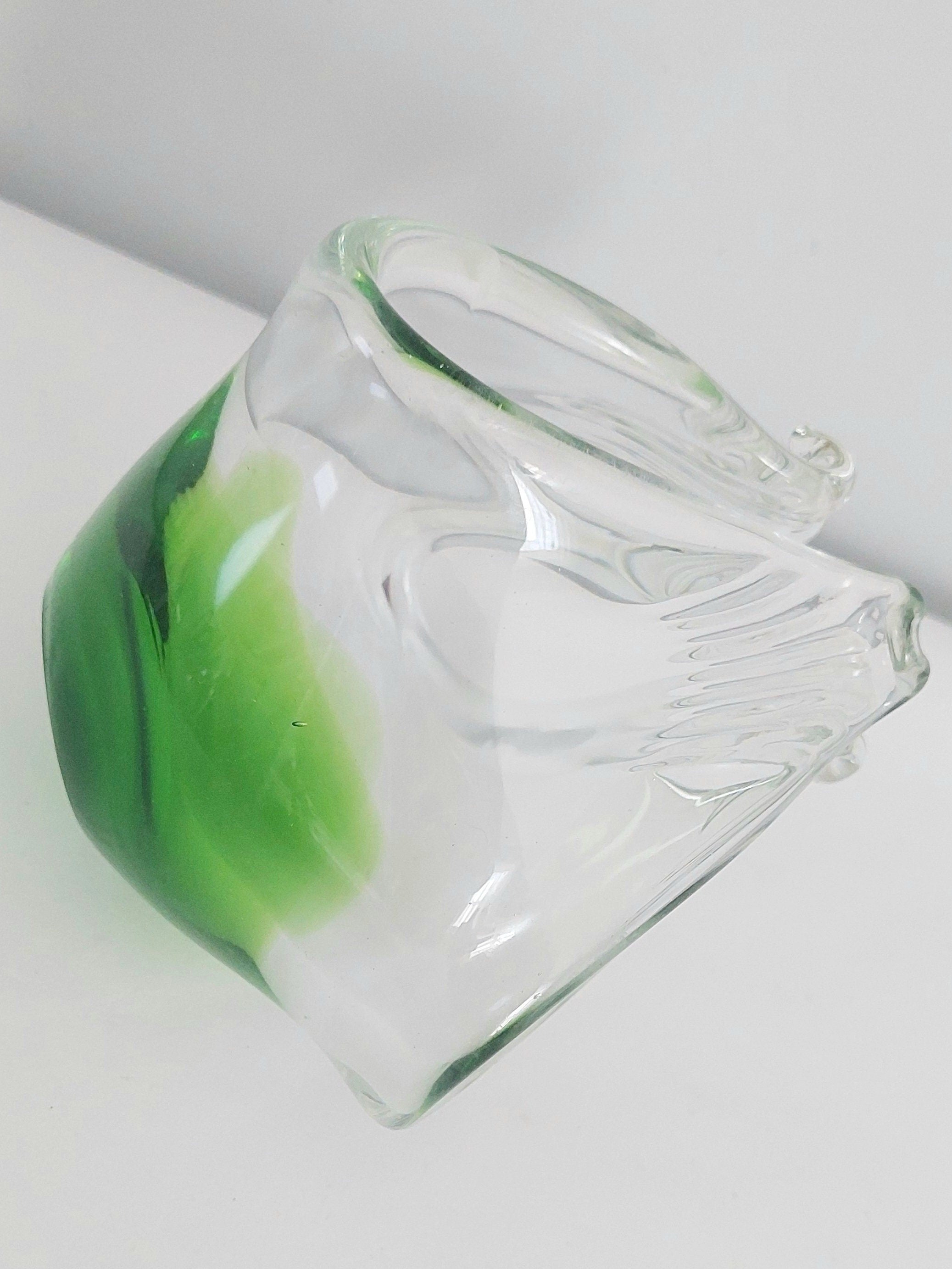 Vintage Mid-Century Italian Murano Blown Art Glass Green 1960s Sculpture