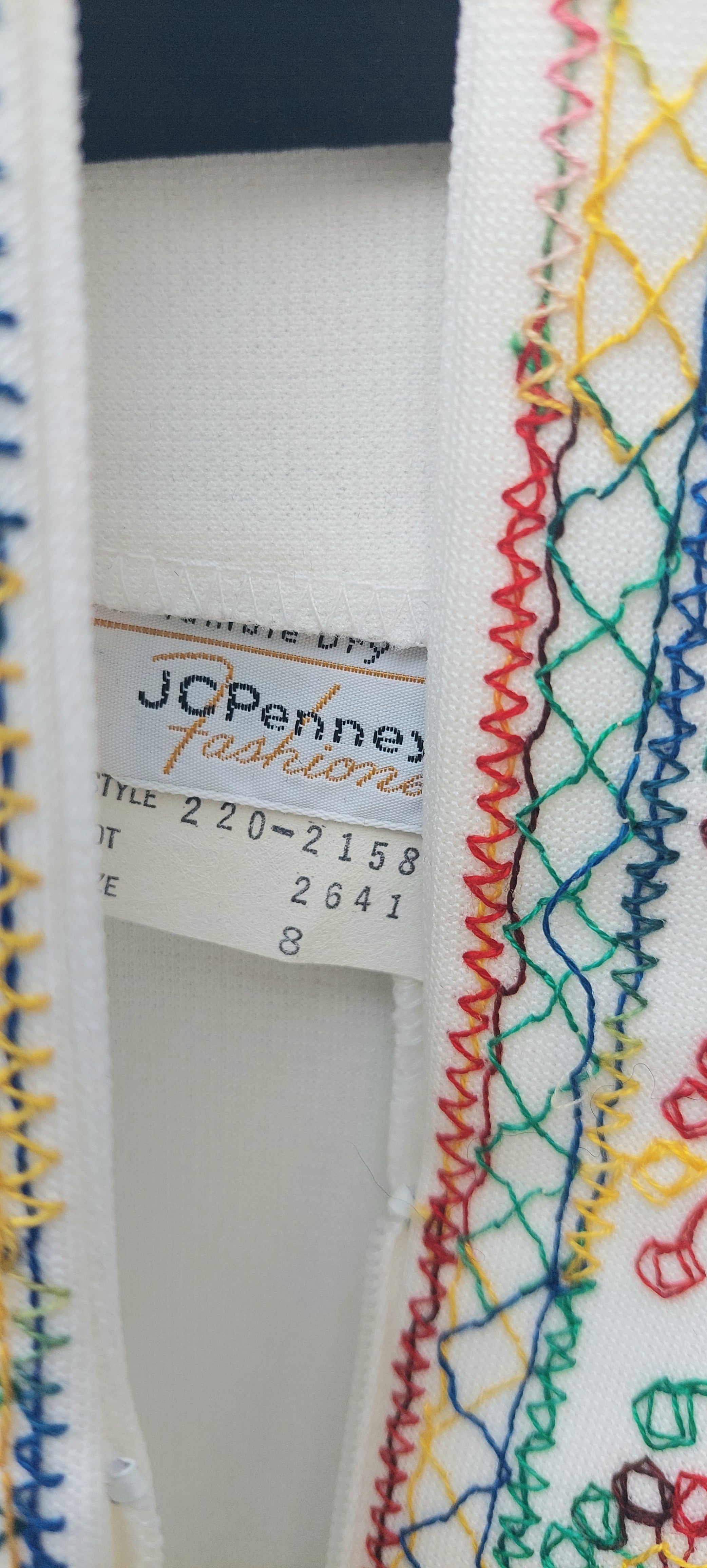 Vintage 1970s Colorful Embroidered Polyester Bellbottom Bell Sleeved Jumpsuit