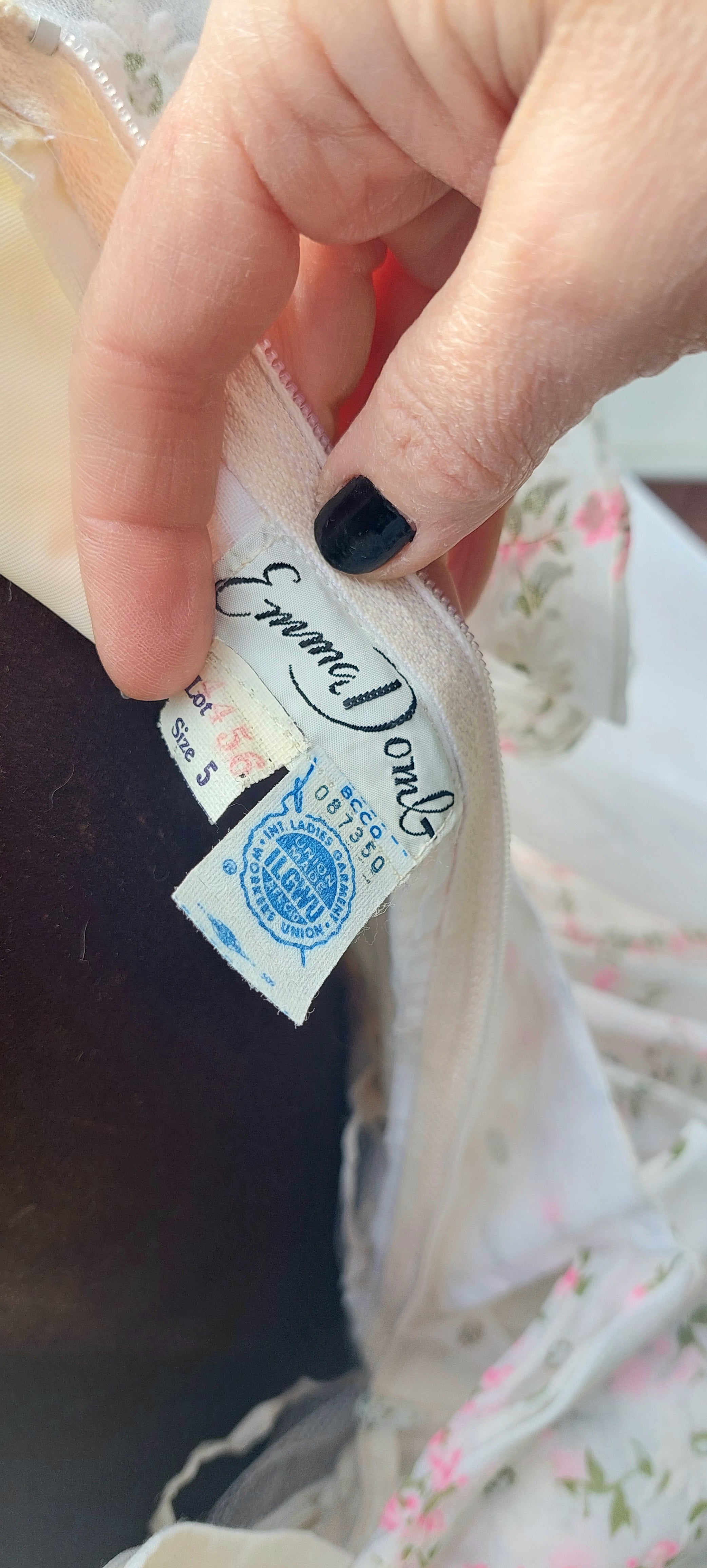 1970s Emma Domb Prairie Dress  2-Piece Boho Maxi Gown with Ruffled Pinafore